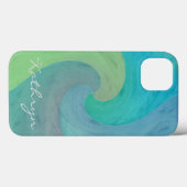 Wasserfarbene Wave Türkis Grüne Personalisierte Ku Case-Mate iPhone Hülle (Rückseite (Horizontal))