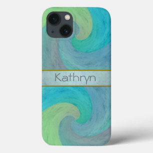 Wasserfarbene Wave Türkis Grüne Personalisierte Ku Case-Mate iPhone Hülle