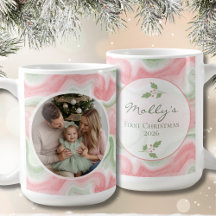 Wasserfarbene Weihnachtsfoto-Kaffeetasse