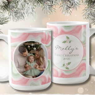 Wasserfarbene Weihnachtsfoto-Kaffeetasse Kaffeetasse