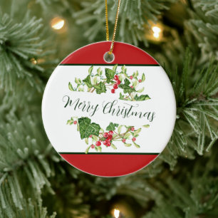 Wasserfarbene Weihnachtsgirlande individuell Urlau Keramik Ornament