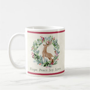 Wasserfarbene Weihnachtsgirlande mit Hirsch indivi Kaffeetasse