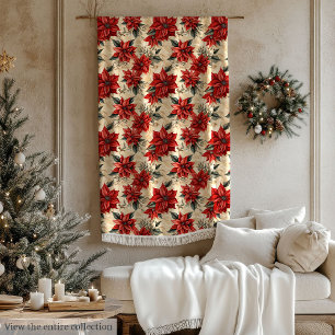 Wasserfarbene Weihnachtssterndecke Rustikales Weih Fleecedecke