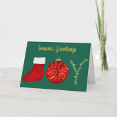 Wasserfarbene Weihnachtsstrumpf-Ornament-Baum Freu (Vorderseite)