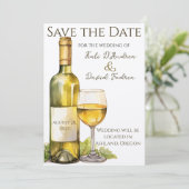 Wasserfarbene Weinflasche Save the Date (Stehend Vorderseite)