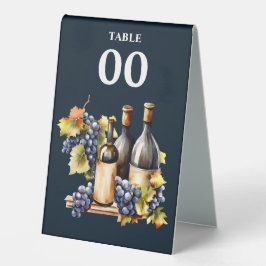 Wasserfarbene Weinflaschen fallen Country Trauben  Tischaufsteller