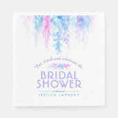 Wasserfarbene Weinrebe Blumenblau lila Brautparty Serviette (Vorderseite)