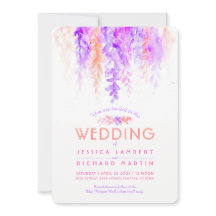 Wasserfarbene Weinrebe lila orange Einladungen zur