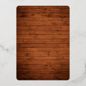 Wasserfarbene Weintrauben Blumenreath Holz Gold Folieneinladung (Rückseite)