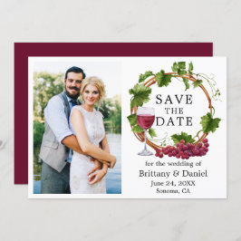 Wasserfarbene Weintrauben Foto Burgund Save The Date