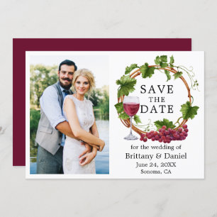 Wasserfarbene Weintrauben Foto Burgund Save The Date