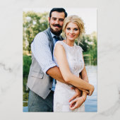 Wasserfarbene Weintrauben Foto Hochzeit Gold Folieneinladung (Rückseite)