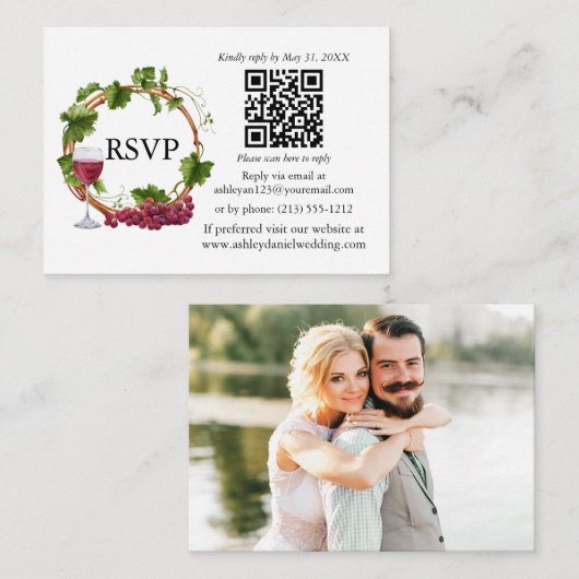 Wasserfarbene Weintrauben Foto UAWG QR Begleitkarte (Vorne/Hinten)