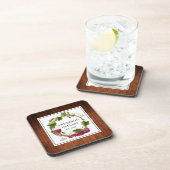 Wasserfarbene Weintrauben Weinkeller Name Getränkeuntersetzer (Rechte Seite)