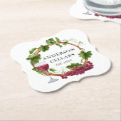 Wasserfarbene Weintrauben Weinname Weinkeller Untersetzer (angewinkelt)