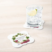 Wasserfarbene Weintrauben Weinname Weinkeller Untersetzer (Vor Ort)