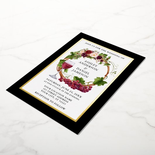 Wasserfarbene Weintrauben Weintrauben Olivenweg Sc Folieneinladung (Gedreht)