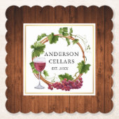 Wasserfarbene Weintrauben Weintrauben Weinname Untersetzer (Vorderseite)