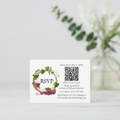 Wasserfarbene Weintrauben Wreath Wedding QR UAWG Begleitkarte (Stehend Vorderseite)