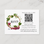 Wasserfarbene Weintrauben Wreath Wedding QR UAWG Begleitkarte (Vorderseite)