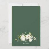 Wasserfarbene weiße Rosen und Hydrangeas Babydusch Einladung (Rückseite)