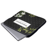 Wasserfarbene weiße Schneeröcke und Laurel Damask Laptopschutzhülle (Vorne Knopf)