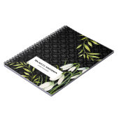 Wasserfarbene weiße Schneeröcke und Laurel Damask Notizblock (Linke Seite)