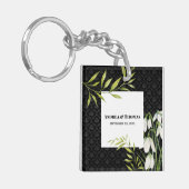 Wasserfarbene weiße Schneeröcke und Laurel Damask Schlüsselanhänger (Vorderseite links)