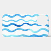 Wasserfarbene Wellen: Blau Türkis Nahtlos. Case-Mate iPhone Hülle (Rückseite (Horizontal))