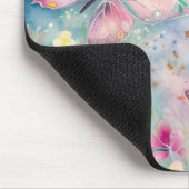 Wasserfarbene Whimsikäre Schmetterlinge und Blume Mousepad (Ecke)