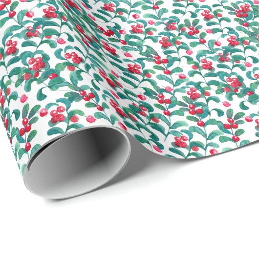 Wasserfarbene Wildbeeren, nahtloses Muster. Geschenkpapier (Rolleneckpunkt)