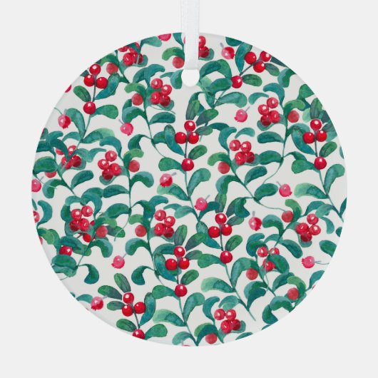 Wasserfarbene Wildbeeren, nahtloses Muster. Ornament Aus Glas (Rückseite)