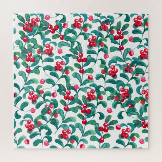 Wasserfarbene Wildbeeren, nahtloses Muster. Puzzle (Vertikal)