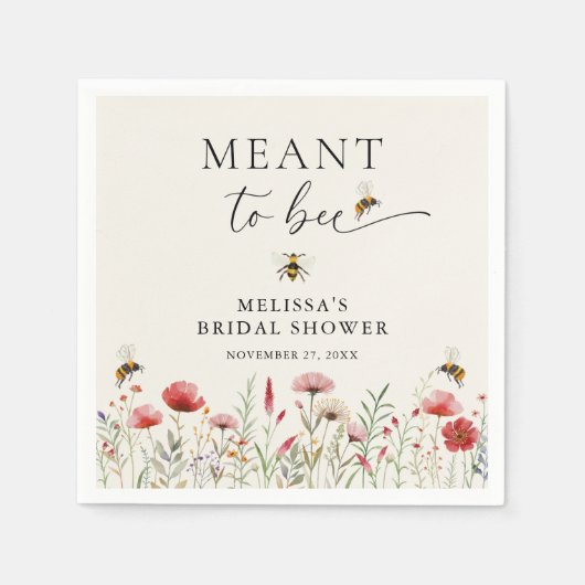 Wasserfarbene Wildblume bedeutet Brautparty zu sei Serviette (Vorderseite)