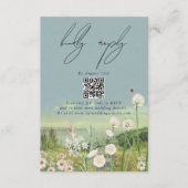 Wasserfarbene Wildblume Bergwelt Hochzeit Begleitkarte (Vorderseite)