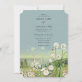 Wasserfarbene Wildblume Bergwelt Hochzeit Einladung (Vorderseite)