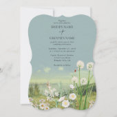 Wasserfarbene Wildblume Bergwelt Hochzeit Einladung (Vorderseite)