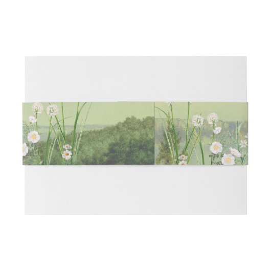 Wasserfarbene Wildblume Bergwelt Hochzeit Einladungsbanderole (Rückseitenbeispiel)