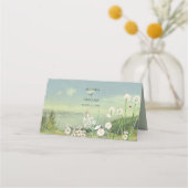 Wasserfarbene Wildblume Bergwelt Hochzeit Platzkarte (Rückseite)