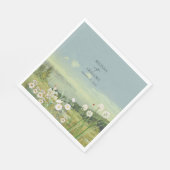 Wasserfarbene Wildblume Bergwelt Hochzeit Serviette (Ecke)