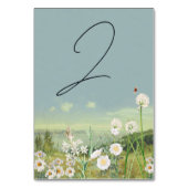 Wasserfarbene Wildblume Bergwelt Hochzeit Tischnummer (Rückseite)