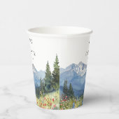 Wasserfarbene Wildblume Hochzeit der Blumen Pappbecher (Rechts)