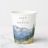 Wasserfarbene Wildblume Hochzeit der Blumen Pappbecher (Vorderseite)