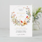 Wasserfarbene Wildblume Hochzeitsfoil Einladung (Stehend vorne)