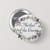 Wasserfarbene Wildblume Lavendelmutter am Boden Button (Vorne & Hinten)