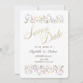 Wasserfarbene Wildblume Save The Date (Vorderseite)