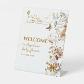 Wasserfarbene Wildblume sinkt in Liebe Babydusche Sockelschild (Vorderseite)