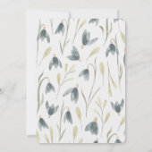 Wasserfarbene Wildblume Snowdrops Save the Date (Rückseite)