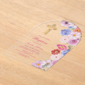 Wasserfarbene Wildblumen Arch-Taufe Acryleinladungen (Ablage )