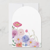 Wasserfarbene Wildblumen Arch-Taufe Einladung (Rückseite)